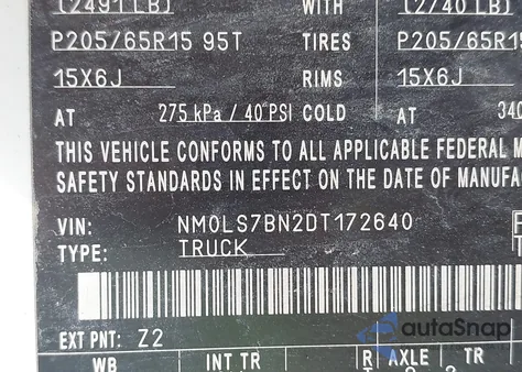 2013 Ford Transit Connect Xlt z USA, uszkodzony, nr VIN NM0LS7BN2DT172640